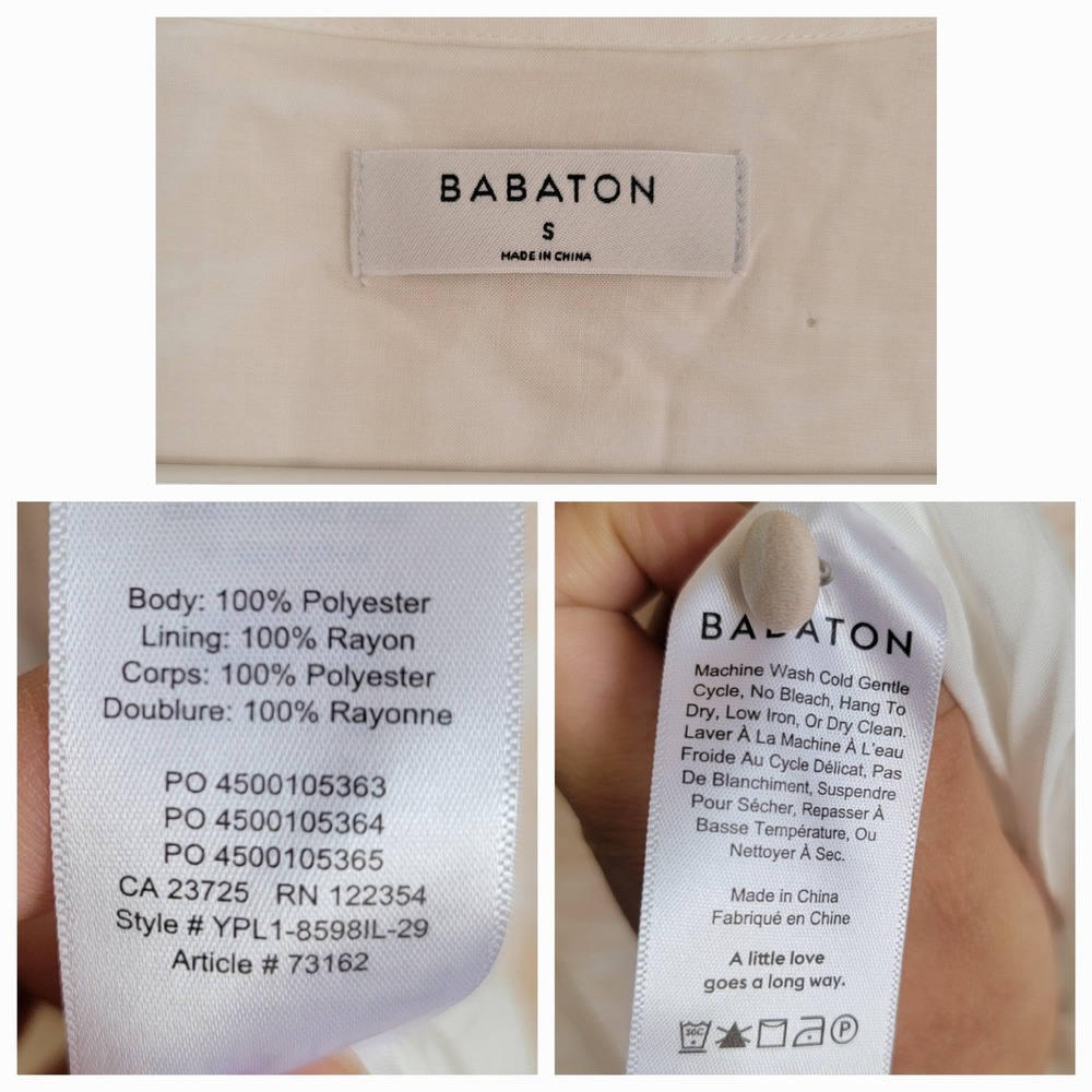 NWT Babaton Aritzia Elin A-line Modest Midi Dress Pink White Button Front Small - Picture 8 of 12